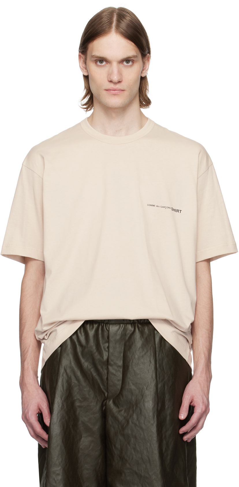 Majica Comme des Garçons Comme des Garçons Shirt Oversized T-Shirt Bež | FO-T023-051