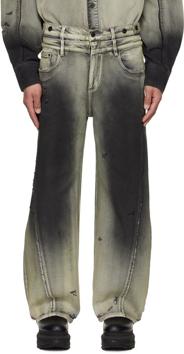 Kavbojke Feng Chen Wang Feng Chen Wang Gradient Deconstruction Washed Jeans Siva | FUS19TR06, 0