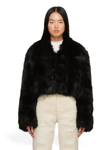 Vetrovka HERON PRESTON Hook-Eyre Faux-Fur Jacket Črna | HWEP004F23FAB0011000