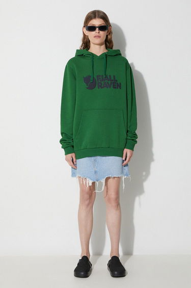 Pulover FJÄLLRÄVEN Hoodie With Print Zelena | 84144, 0