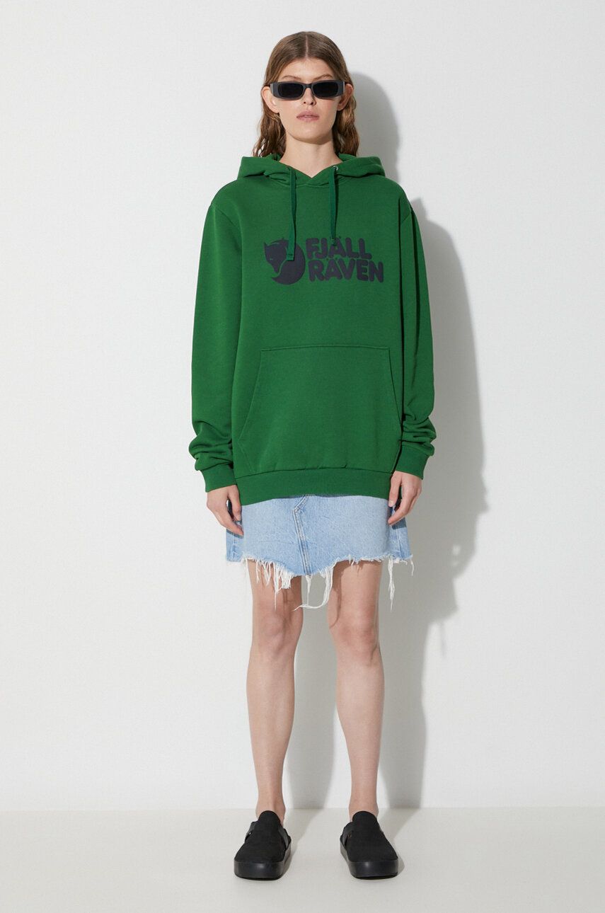 Pulover FJÄLLRÄVEN Hoodie With Print Zelena | 84144, 0