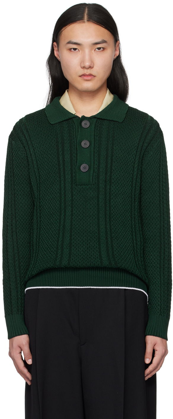 Polo majica Jacquemus Les Sculptures 'La maille Belo' Polo Tee Zelena | 24E245KN453-2369