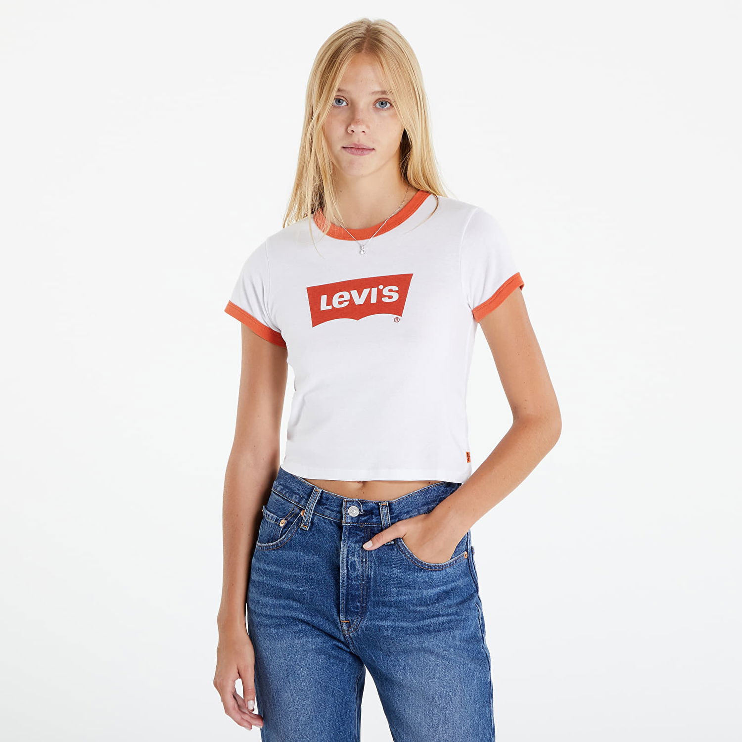 Majica Levi's Graphic Ringer Mini Tee Bela | A3523-0004, 0