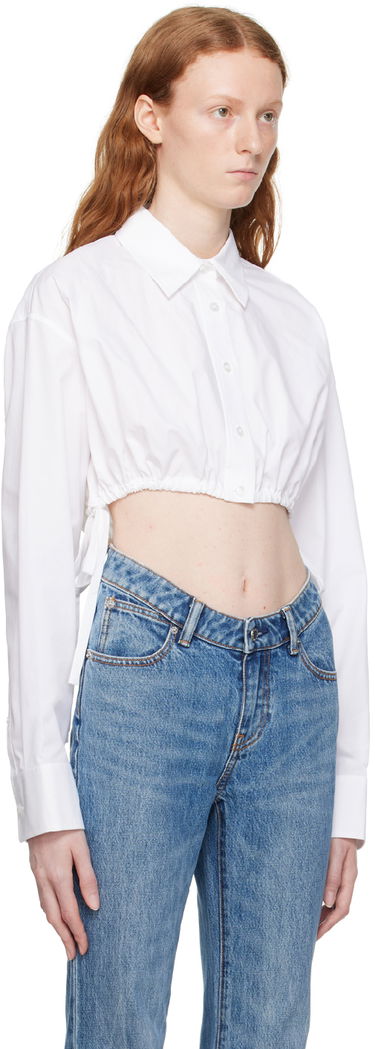 Srajce Alexander Wang Alexanderwang.t Cropped Tie-Hem Shirt Bela | 4WC3231400, 1