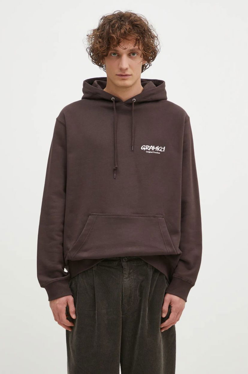 Pulover GRAMICCI Original Fredm Hoded Sweatshirt Rjava | G4FU.J113