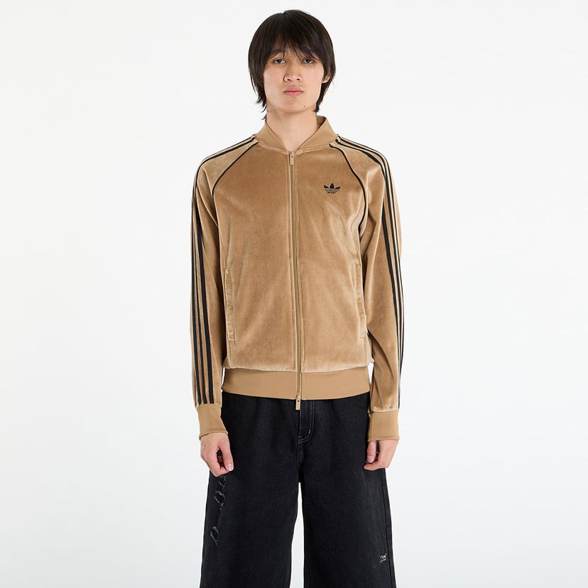 Trenirka adidas Originals SST Adicolor Velour Track Top Rjava | JX1561