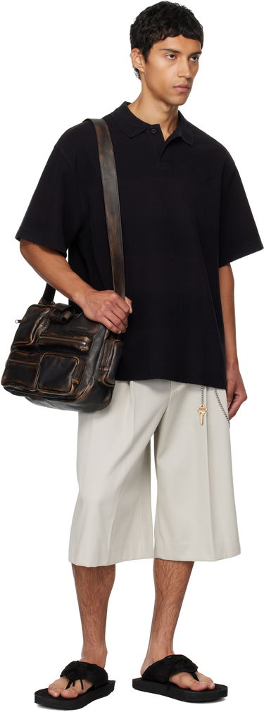 Polo majica Alexander Wang Alexander Wang Rib Short Sleeve Polo Črna | 6CC3251094, 3