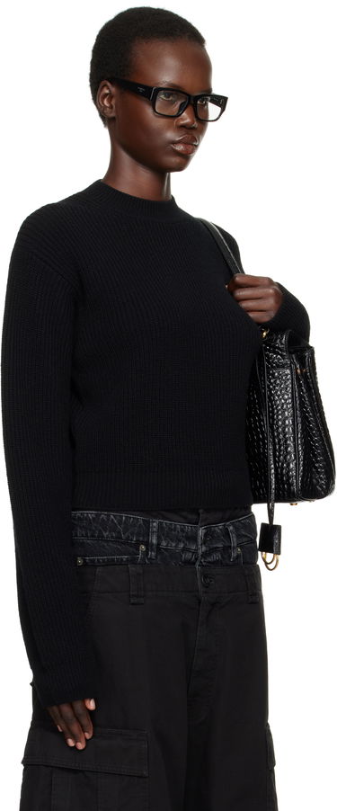 Cargo hlače Balenciaga Cropped Wool Sweater Črna | 808444 T1703, 1