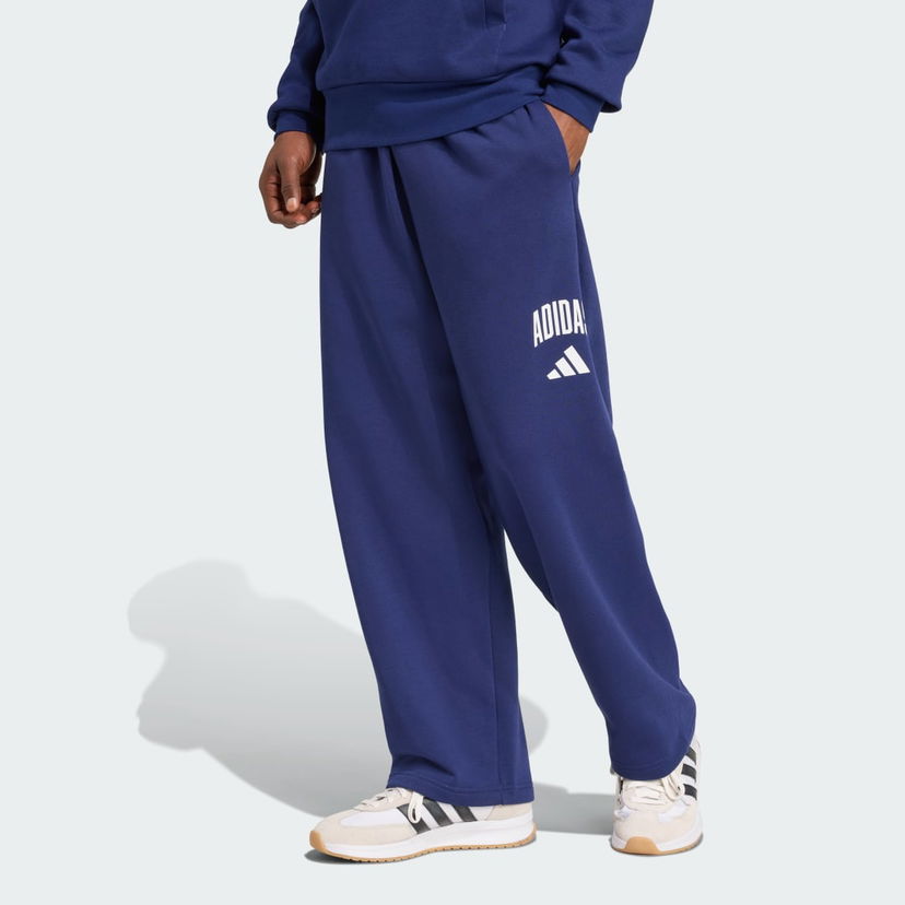 Trenirka adidas Performance Relaxed Fit Fleece Pants Modra | JM9179