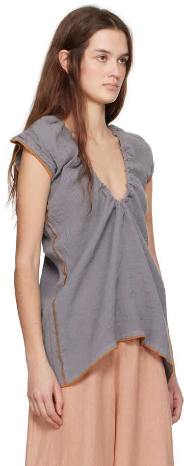 Majica brez rokavov Baserange Baserange Max Draped Blouse Siva | TOMX-LC-SP25, 1