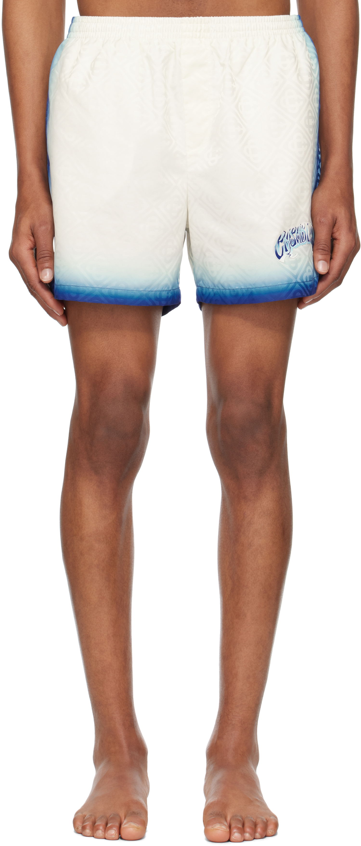 Kopalke Casablanca Casablanca Printed Jacquard Monogram Swim Shorts Bela | MS25-TR-224-01, 0