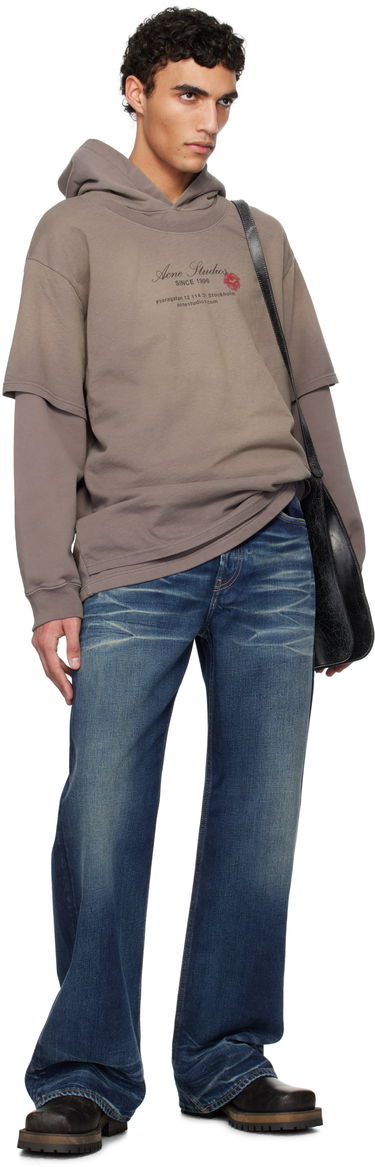 Pulover Acne Studios Acne Studios Double-Layered Hoodie Rjava | AI0160-, 3