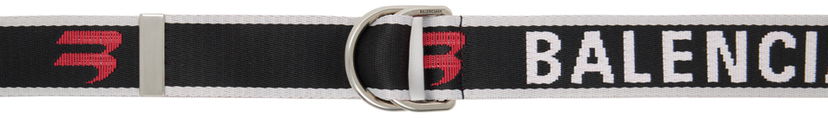 Pasovi Balenciaga Black & Gray D Ring Belt Črna | 703137210AA