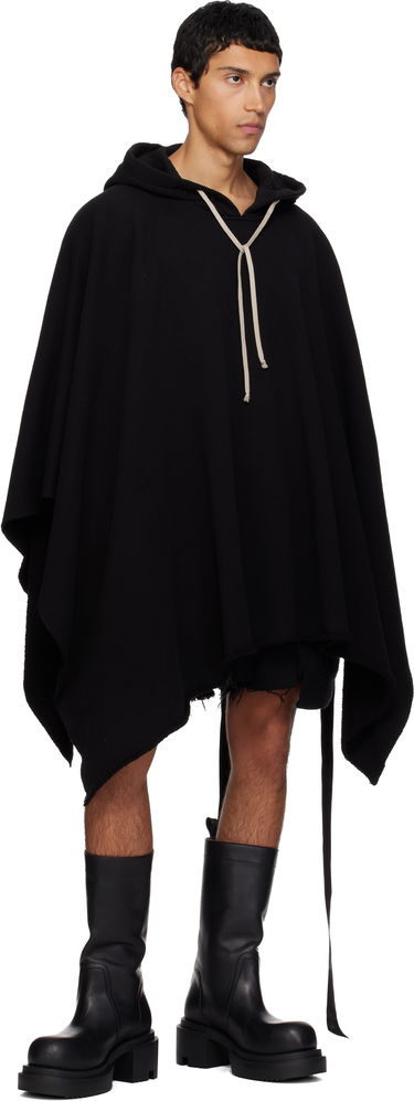 Pulover Rick Owens DRKSHDW Poncho Hoodie Črna | DU02E7275 FSL, 3