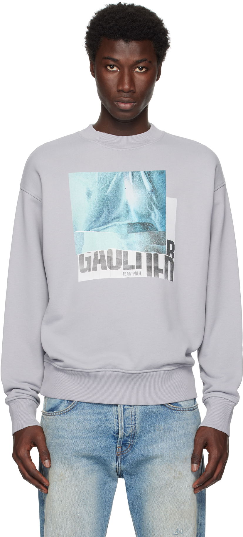 Pulover Jean Paul Gaultier Jean Paul Gaultier Printed Sweatshirt Siva | 25/03-W-TO295-J003-135557