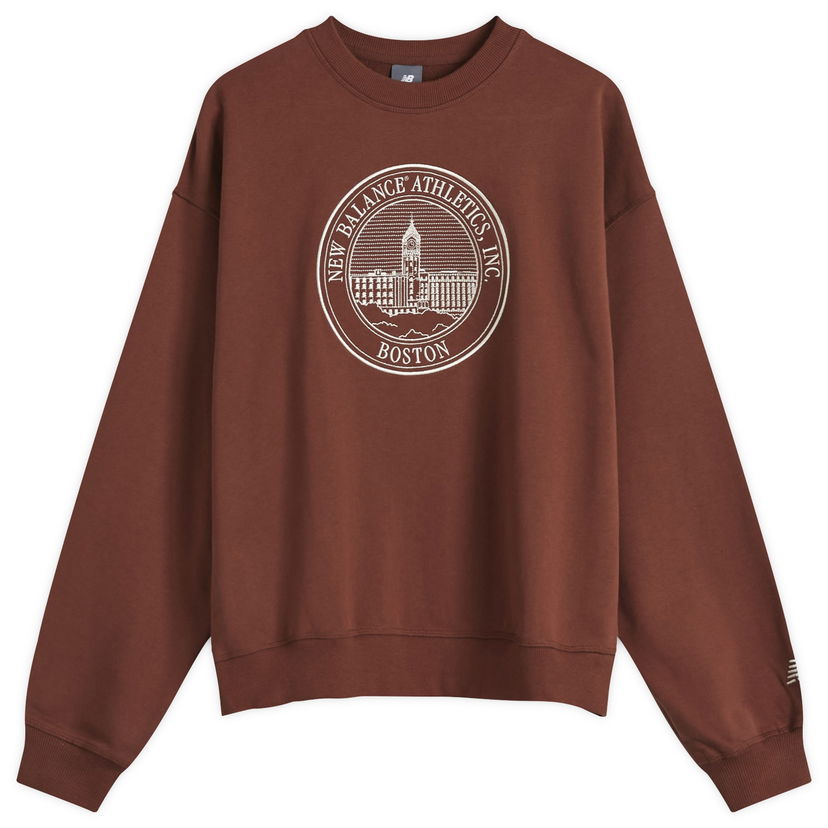 Pulover New Balance Varsity Oversized Crewneck Sweatshirt Rjava | WT43553-ROK