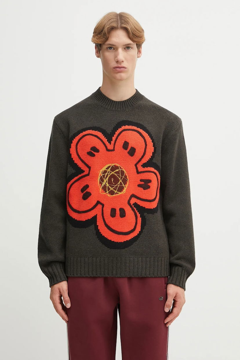 Pleteni pulover KENZO Kenzo RWS Futura Knit Jumper Zelena | FF65PU7413CK