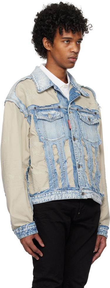 Jakna DSQUARED2 Dsquared2 Super Ripped Mixed Denim Jacket Modra | S74AM1547_S30309, 1