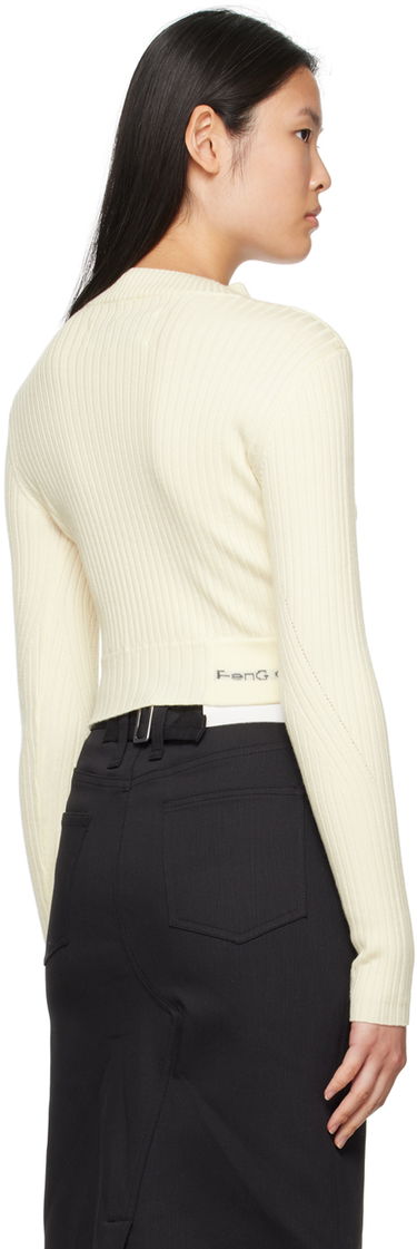 Pleteni pulover Feng Chen Wang Feng Chen Wang Ribbed Asymmetrical Sweater Bež | FWF16KT02, 2