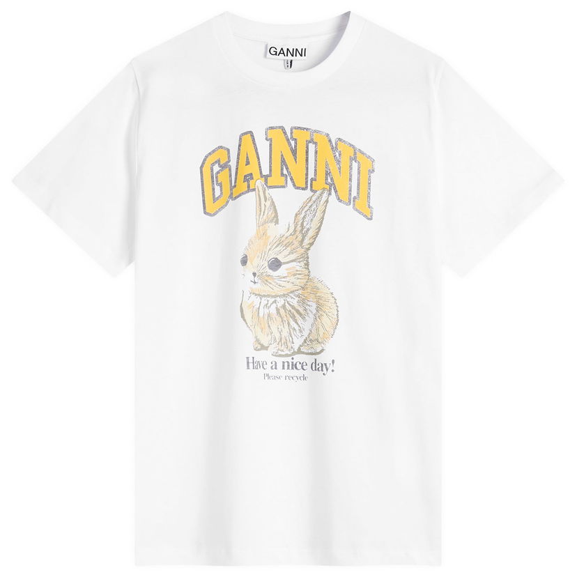 Majica GANNI GANNI Baby Bun Relaxed T-Shirt, Large Bela | T4273-151