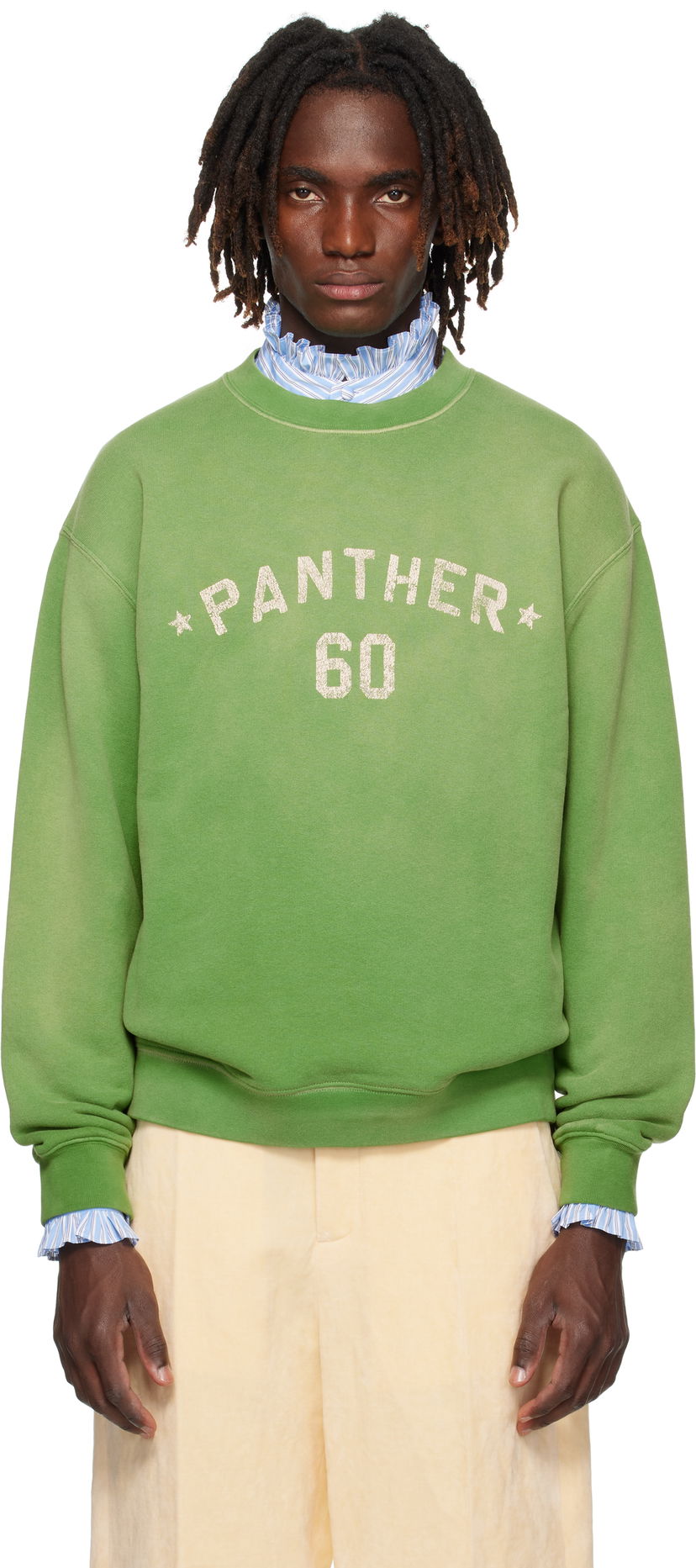 Pulover Valentino Valentino 'Chez Valentino' Print Cotton Sweatshirt Zelena | 7V3MF29NAYH