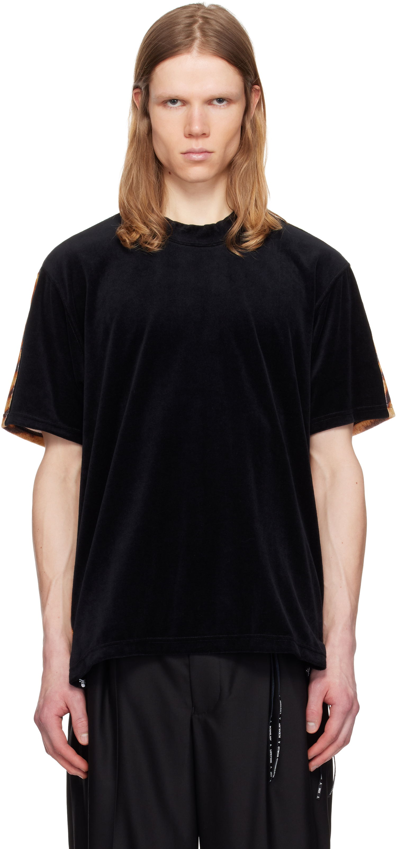 Majica Mastermind WORLD Mastermind World Regular Fit Switched Animal Velour T-Shirt Črna | MW25S14-TS001-018, 0