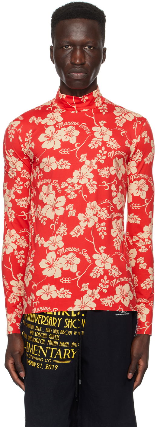 Pleteni pulover Marine Serre Regenerated Second Skin Turtleneck Rdeča | MTS002 CJER0041