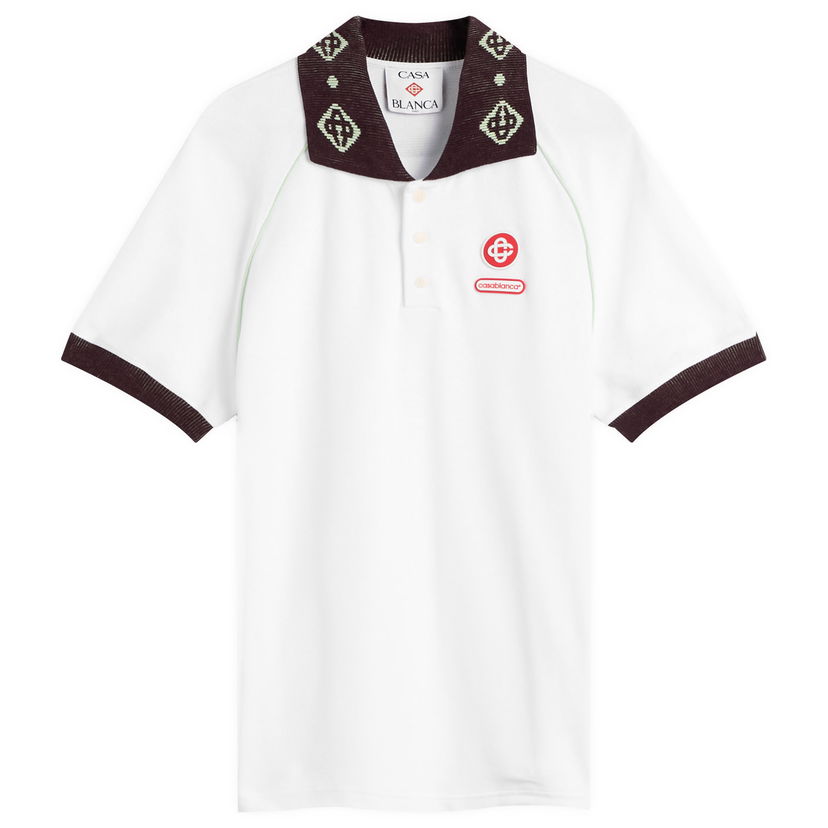 Polo majica Casablanca Textured Pique Chenille Collar Raglan Polo Večbarvna | M-AW25-JTP-435-01
