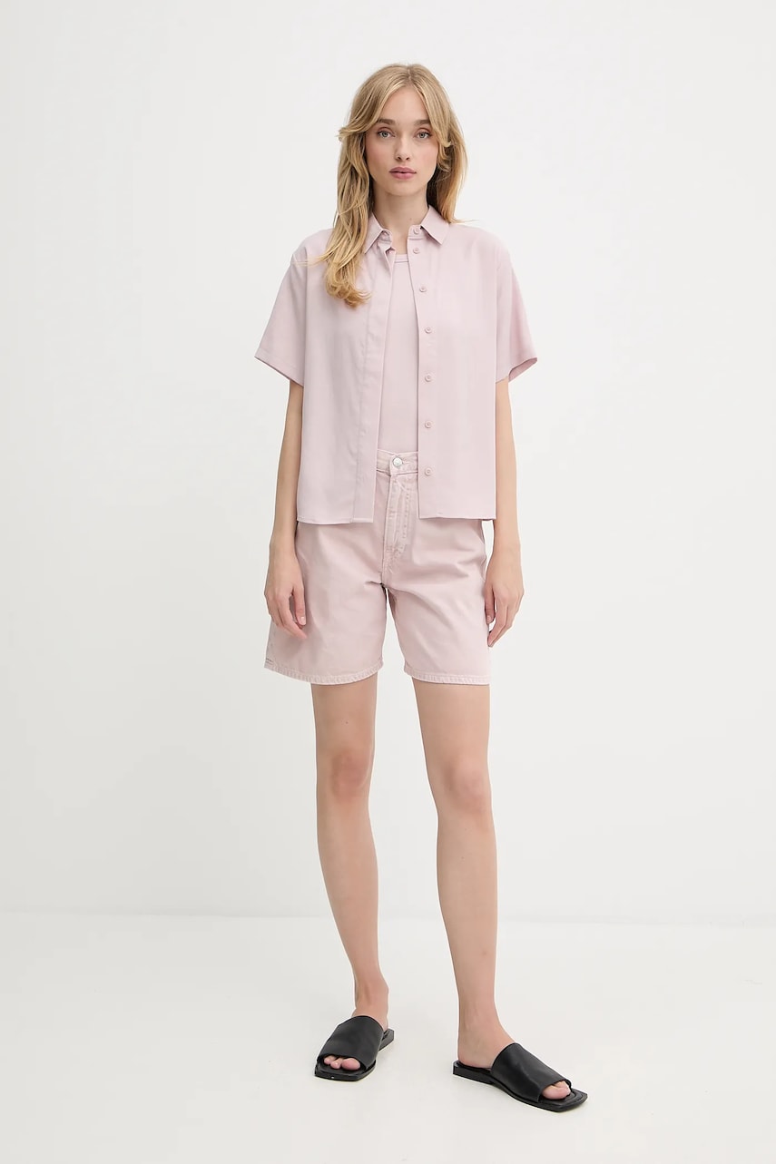 Kratke hlače Samsoe Samsoe Samsoe Samsoe SASHELLY High Waist Shorts Roza | F25200013, 1