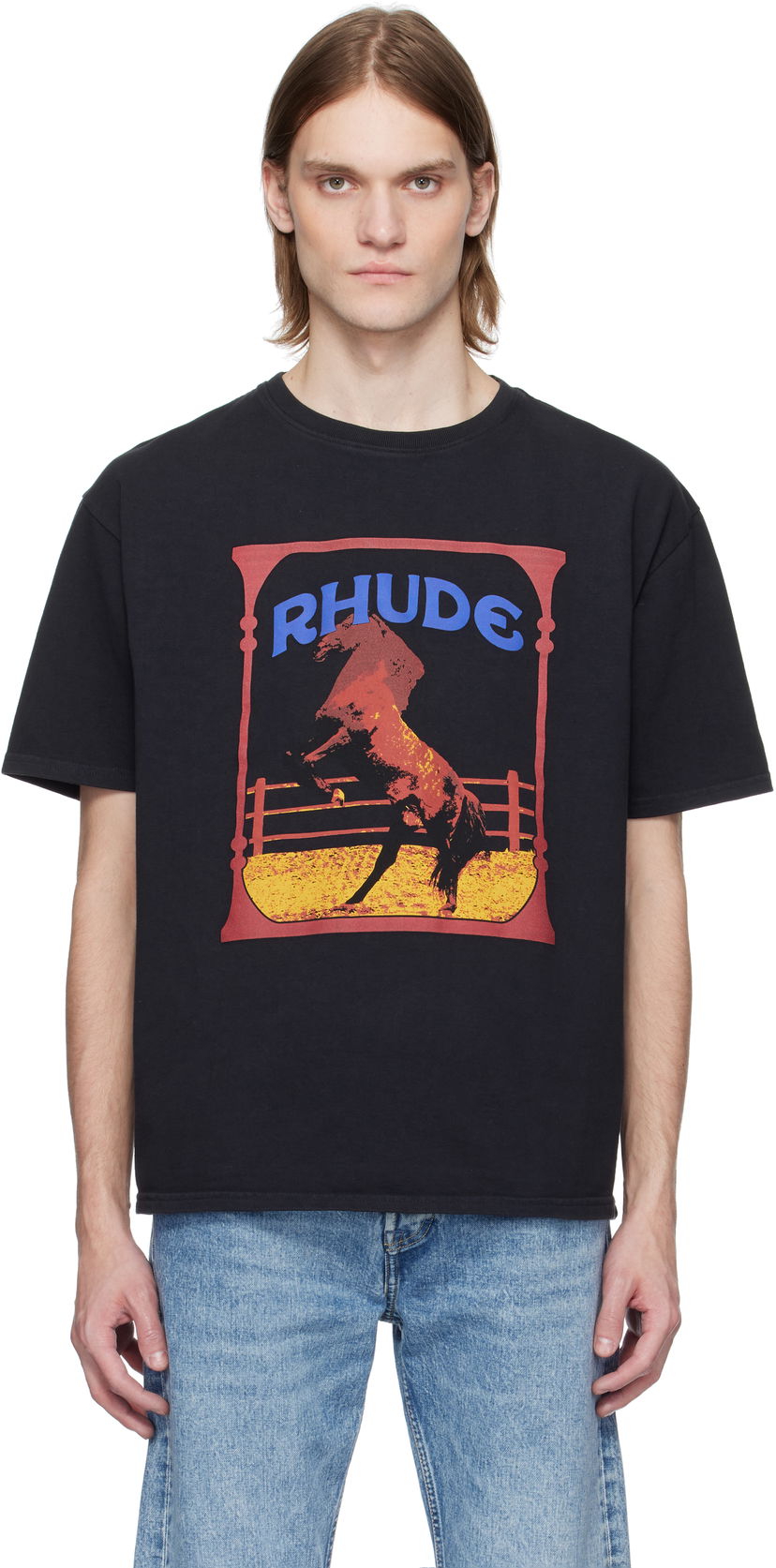 Majica Rhude Rhude Cadre Horse Graphic Tee Črna | RHSS25TT05012
