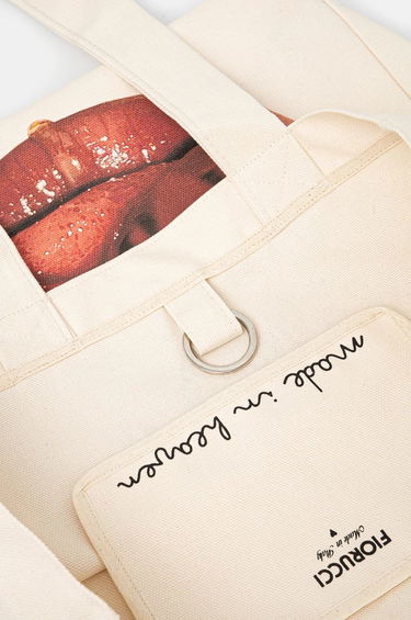 Tote bag Fiorucci Mouth Print Canvas Tote Bag Bela | U01FPABA207CO03WH02, 4