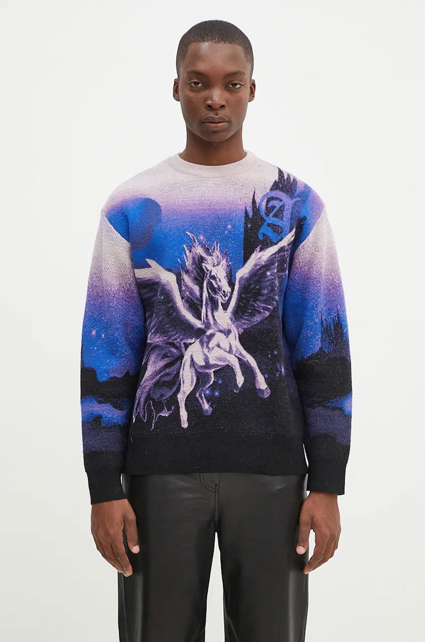 Pleteni pulover Aries Pegasus Knit Sweater Lila | AR2004002