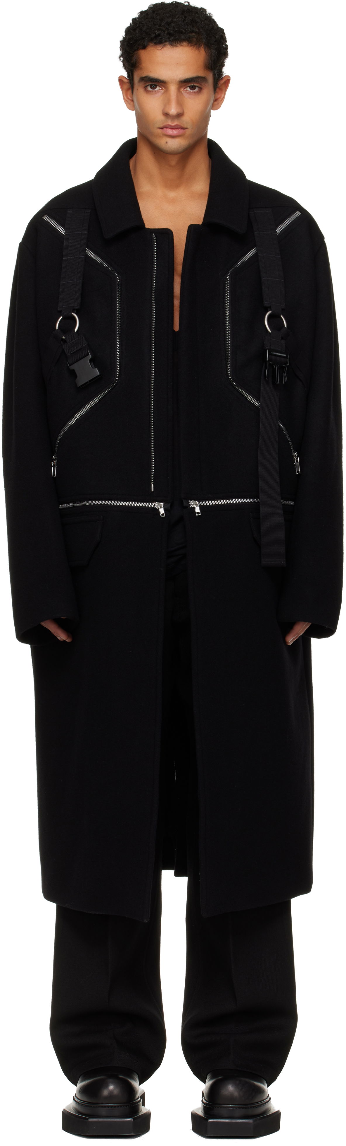 Plašči Rick Owens Concordians Blixa Jumbo Mac Coat Črna | RR02E1903 WSFER1, 0