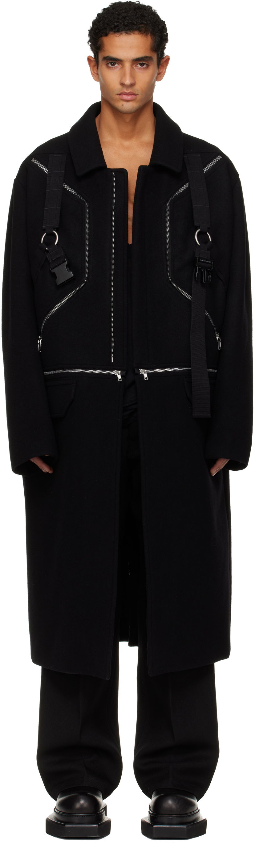 Plašči Rick Owens Concordians Blixa Jumbo Mac Coat Črna | RR02E1903 WSFER1