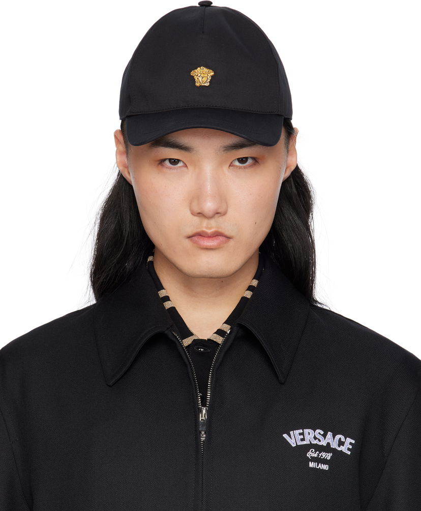 Kapa Versace Versace Embroidered Logo Cap Črna | 1010746_1A14003