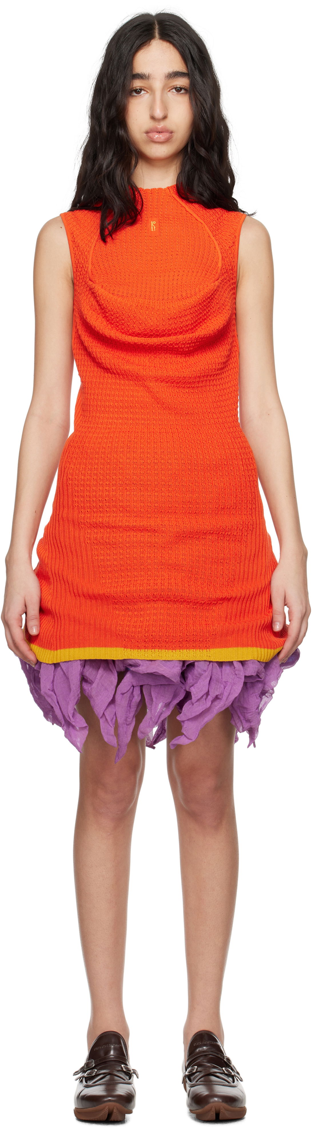 Obleke KIKO KOSTADINOV Kiko Kostadinov Vecto Knit Tunic Minidress Oranžna | KKWSS25KN03-94, 0