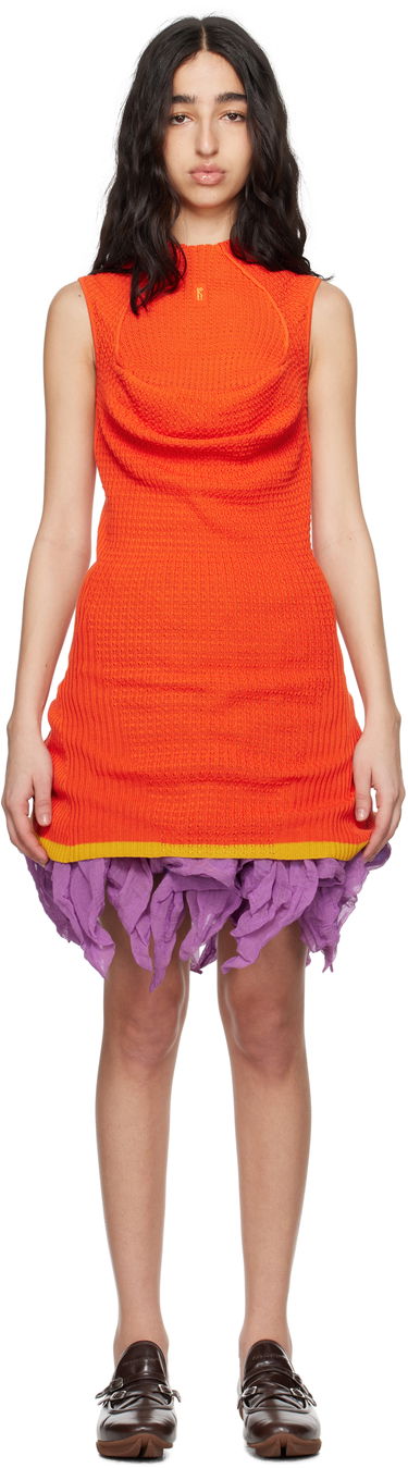 Obleke KIKO KOSTADINOV Kiko Kostadinov Vecto Knit Tunic Minidress Oranžna | KKWSS25KN03-94, 0