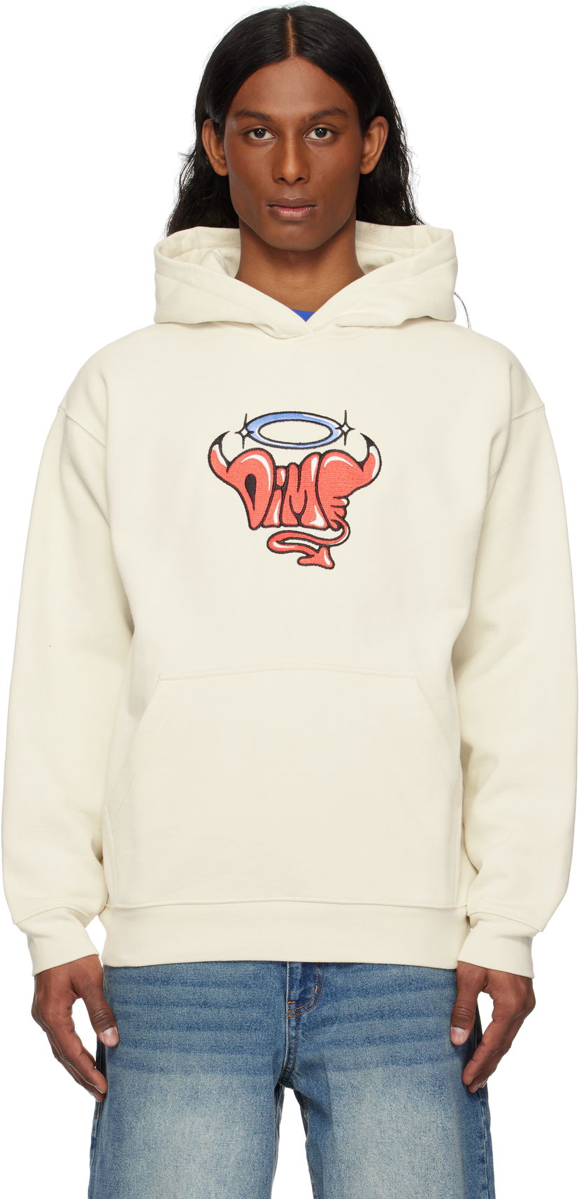 Pulover Dime Dime Purgatory Hoodie Bela | DIME2SP2540NAT