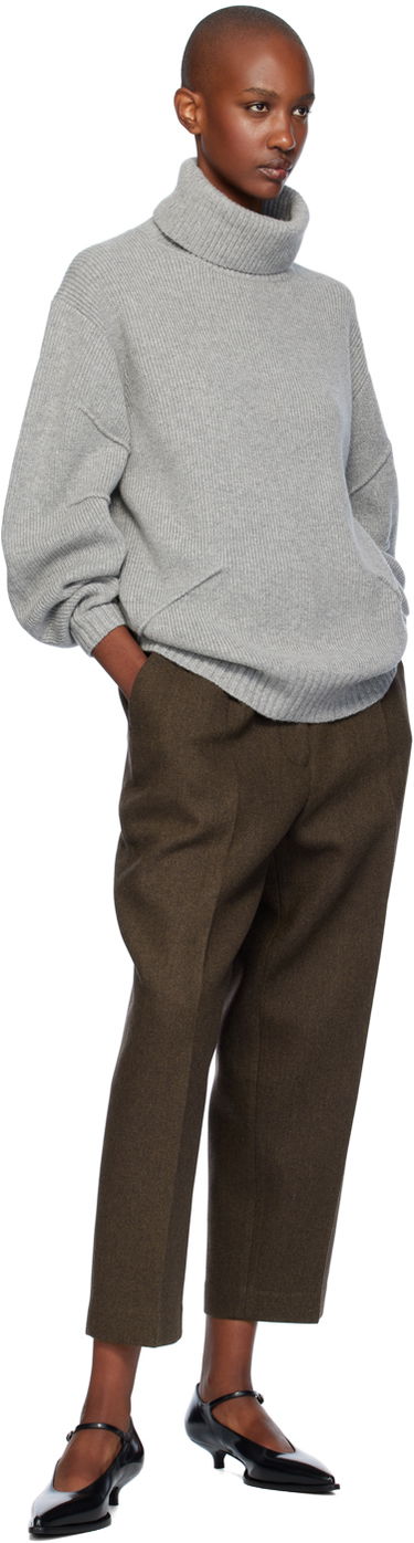 Pleteni pulover Helmut Lang Apex Turtleneck Sweater Siva | O06HW708, 3
