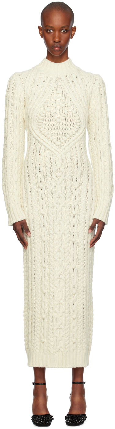 Obleke Jean Paul Gaultier Jean Paul Gaultier Cable Knit Maxi Dress Bela | 24/31-F-RO241-M080-64