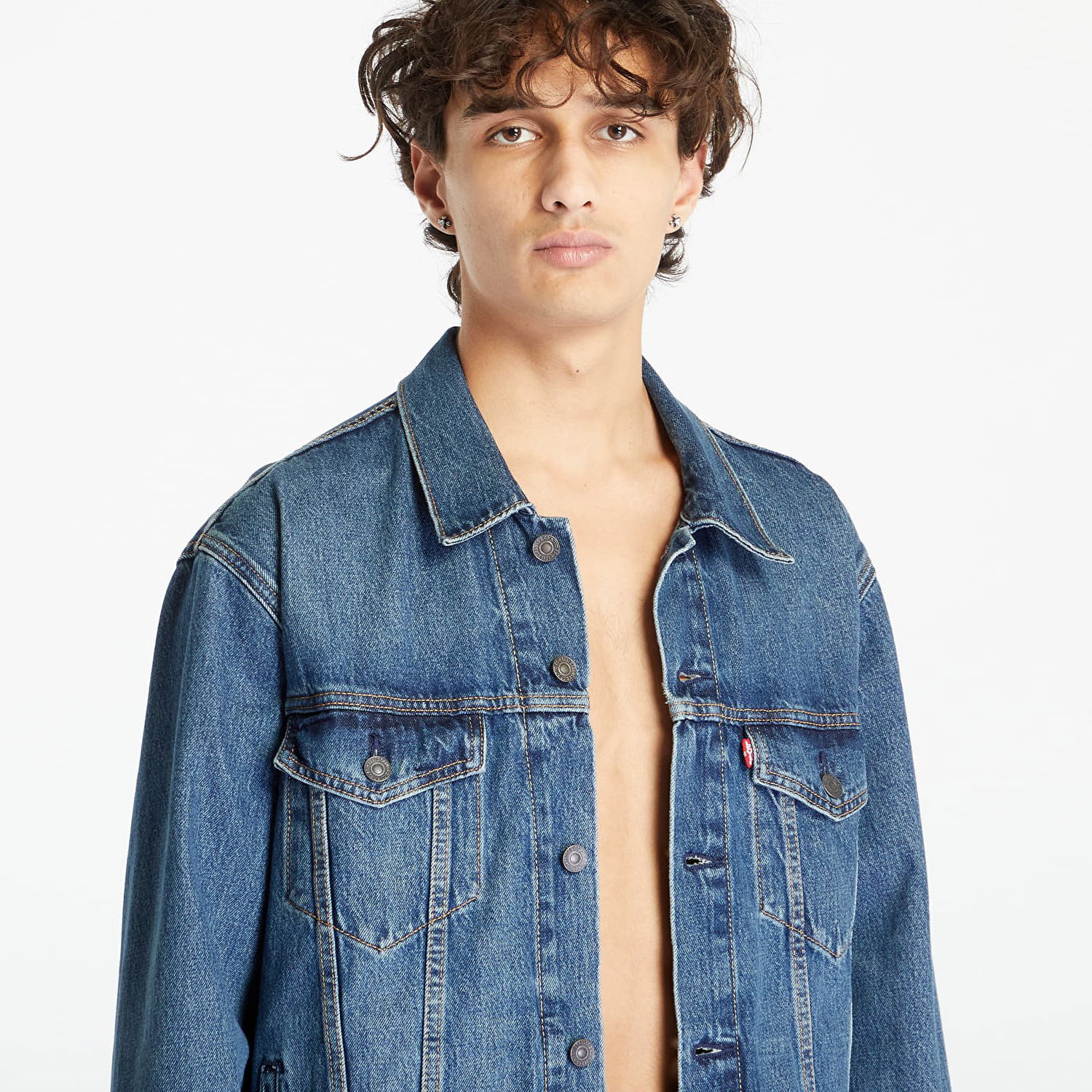 Jakna Levi's ® Relaxed Fit Trucker Jacket Med Indigo - Worn In Modra | A5782-0001, 1