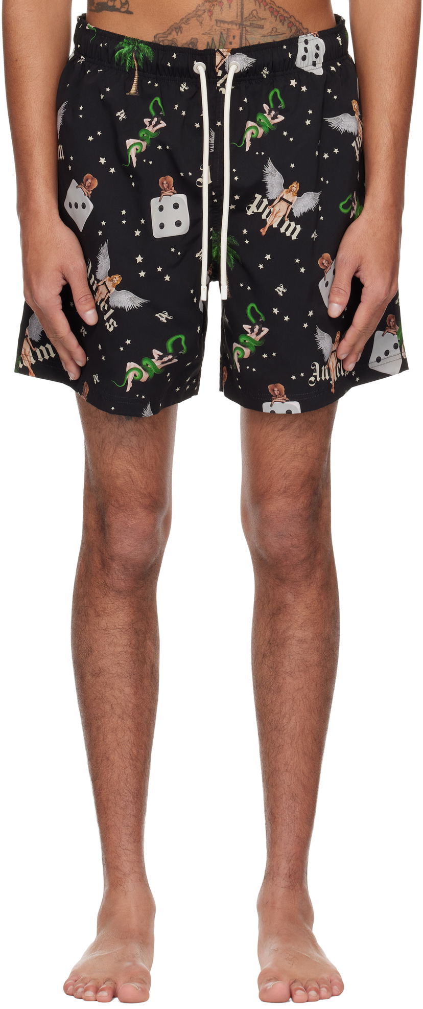 Kopalke Palm Angels Palm Angels Pin Up Print Swim Shorts Črna | PMFD012S25FAB0051084