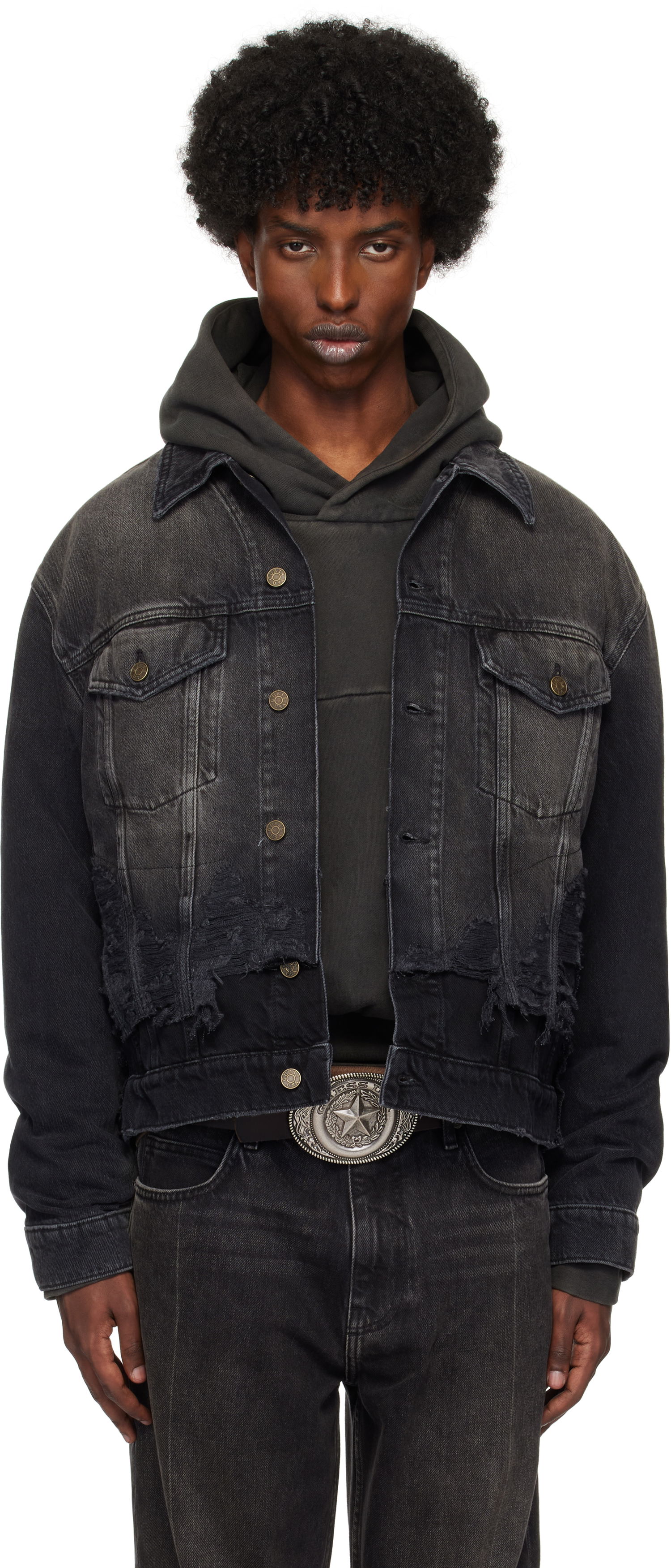 Jakna GUESS Distressed Denim Jacket Črna | M4BN50D57F3GBS2, 0