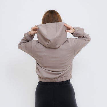 Pulover GUESS Guess Roberta Full Zip Cropped Hoodie Rjava | V5RQ20KC3D2-A120, 1