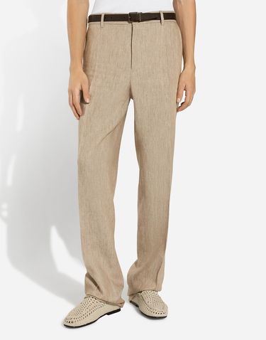 Hlače Dolce & Gabbana Classic Linen Pants Bež | GP0D6TFU4L0S8230, 3