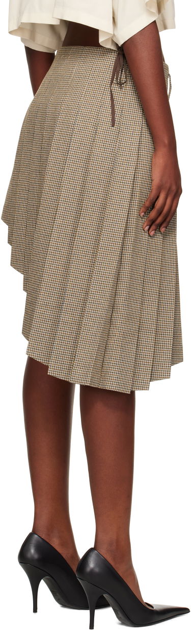 Krila We11done We11done Asymmetric Checked Midi Skirt Rjava | WD-SK2-25-276-W-BG, 2