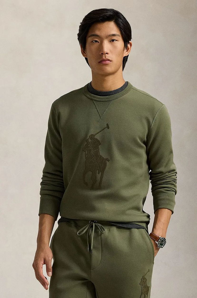 Pulover Polo by Ralph Lauren Appliqué Logo Sweatshirt Zelena | 710957586