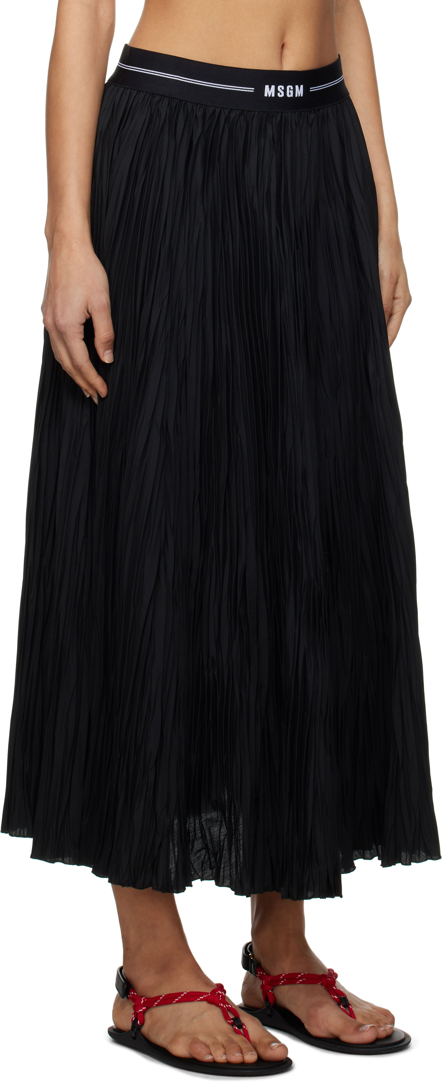 Krila MSGM MSGM Pleated Midi Skirt Črna | 3841MDD29P 257264, 1