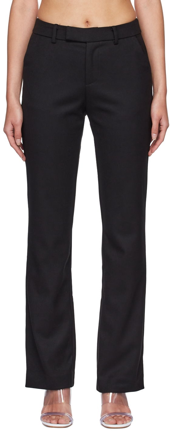 Hlače GUIZIO Guizio Polyester Straight-Leg Trousers Črna | DGH20P885