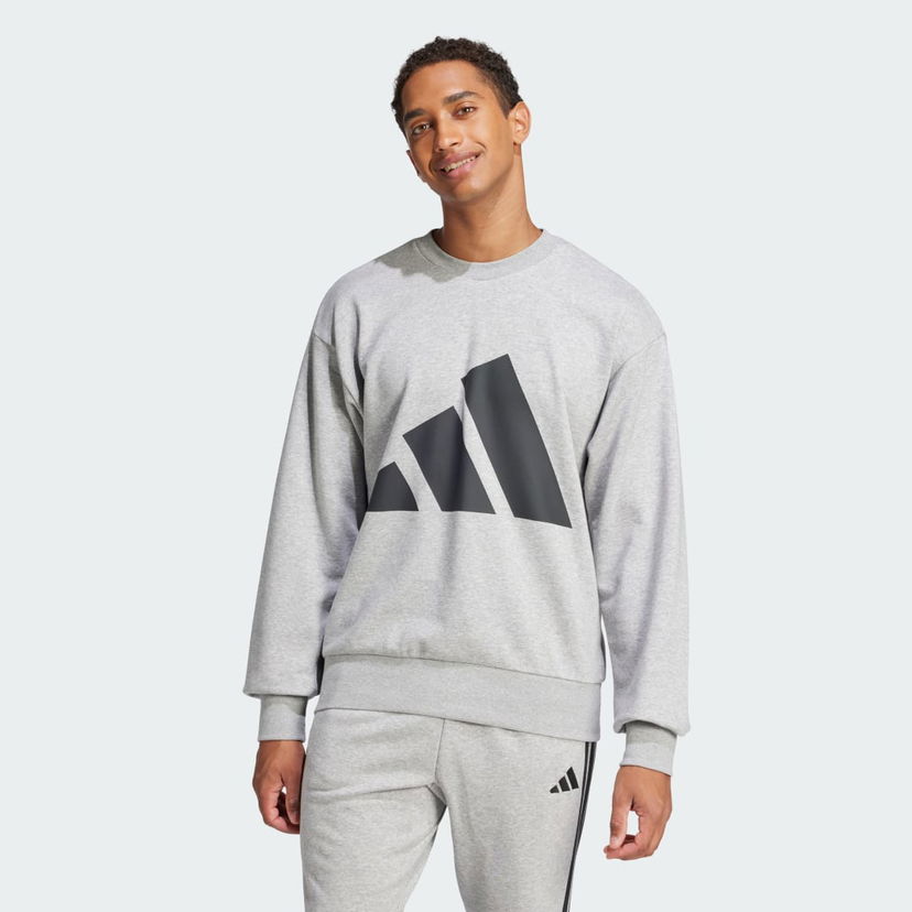 Pulover adidas Performance Essentials Big Logo French Terry Sweatshirt Siva | JE8952